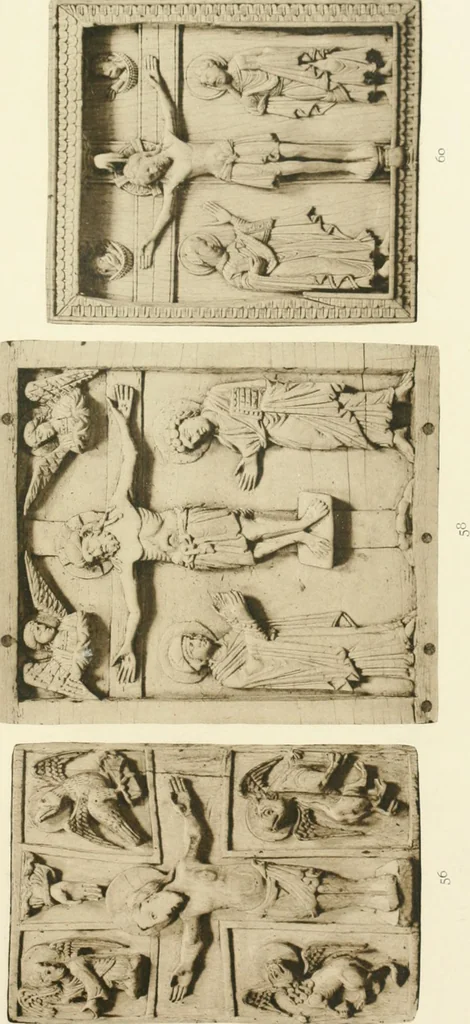 An illustration from Catalogue of the ivory carvings of the Christian era with examples of Mohammedan art and carvings in bone in the Department of British and Mediaeval Antiquities and Ethnography of the British Museum, 1909, leaf 310
