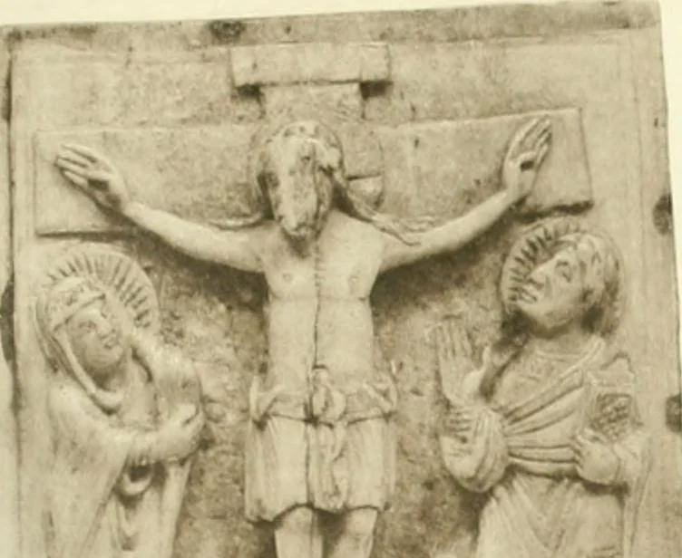 An illustration from Catalogue of the ivory carvings of the Christian era with examples of Mohammedan art and carvings in bone in the Department of British and Mediaeval Antiquities and Ethnography of the British Museum, 1909, leaf 312
