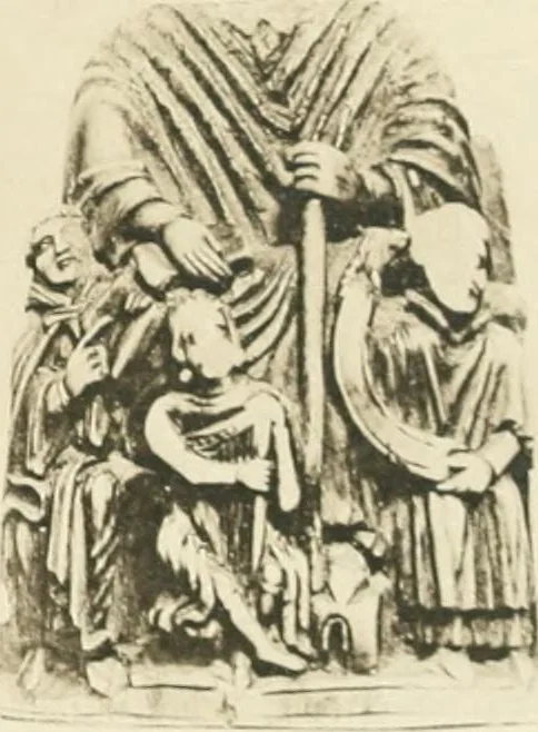 An illustration from Catalogue of the ivory carvings of the Christian era with examples of Mohammedan art and carvings in bone in the Department of British and Mediaeval Antiquities and Ethnography of the British Museum, 1909, leaf 316