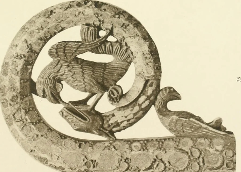 An illustration from Catalogue of the ivory carvings of the Christian era with examples of Mohammedan art and carvings in bone in the Department of British and Mediaeval Antiquities and Ethnography of the British Museum, 1909, leaf 318