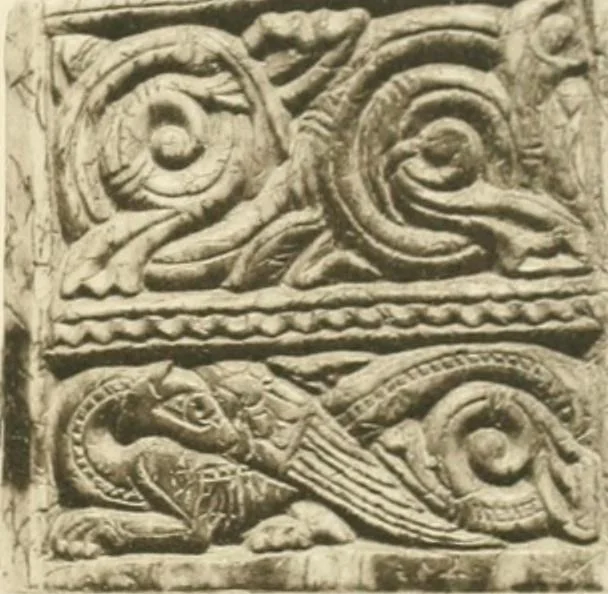 An illustration from Catalogue of the ivory carvings of the Christian era with examples of Mohammedan art and carvings in bone in the Department of British and Mediaeval Antiquities and Ethnography of the British Museum, 1909, leaf 326