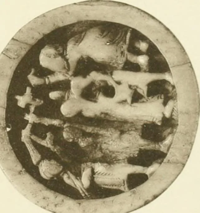 An illustration from Catalogue of the ivory carvings of the Christian era with examples of Mohammedan art and carvings in bone in the Department of British and Mediaeval Antiquities and Ethnography of the British Museum, 1909, leaf 346