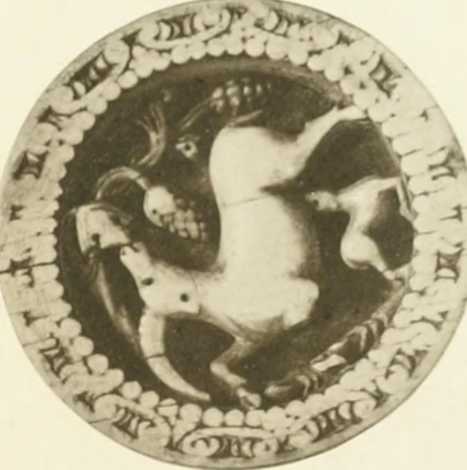 An illustration from Catalogue of the ivory carvings of the Christian era with examples of Mohammedan art and carvings in bone in the Department of British and Mediaeval Antiquities and Ethnography of the British Museum, 1909, leaf 350