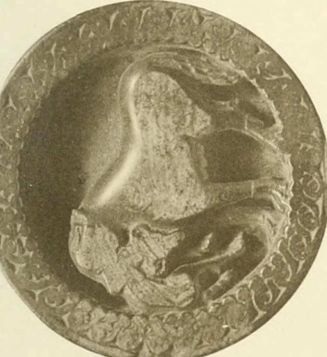 An illustration from Catalogue of the ivory carvings of the Christian era with examples of Mohammedan art and carvings in bone in the Department of British and Mediaeval Antiquities and Ethnography of the British Museum, 1909, leaf 350