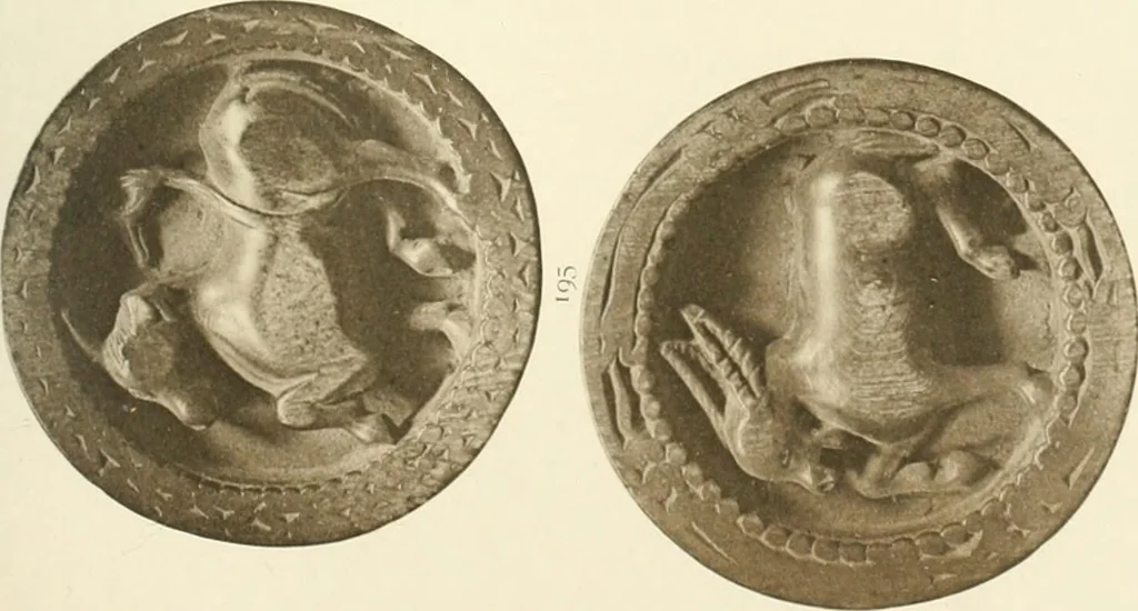 An illustration from Catalogue of the ivory carvings of the Christian era with examples of Mohammedan art and carvings in bone in the Department of British and Mediaeval Antiquities and Ethnography of the British Museum, 1909, leaf 352