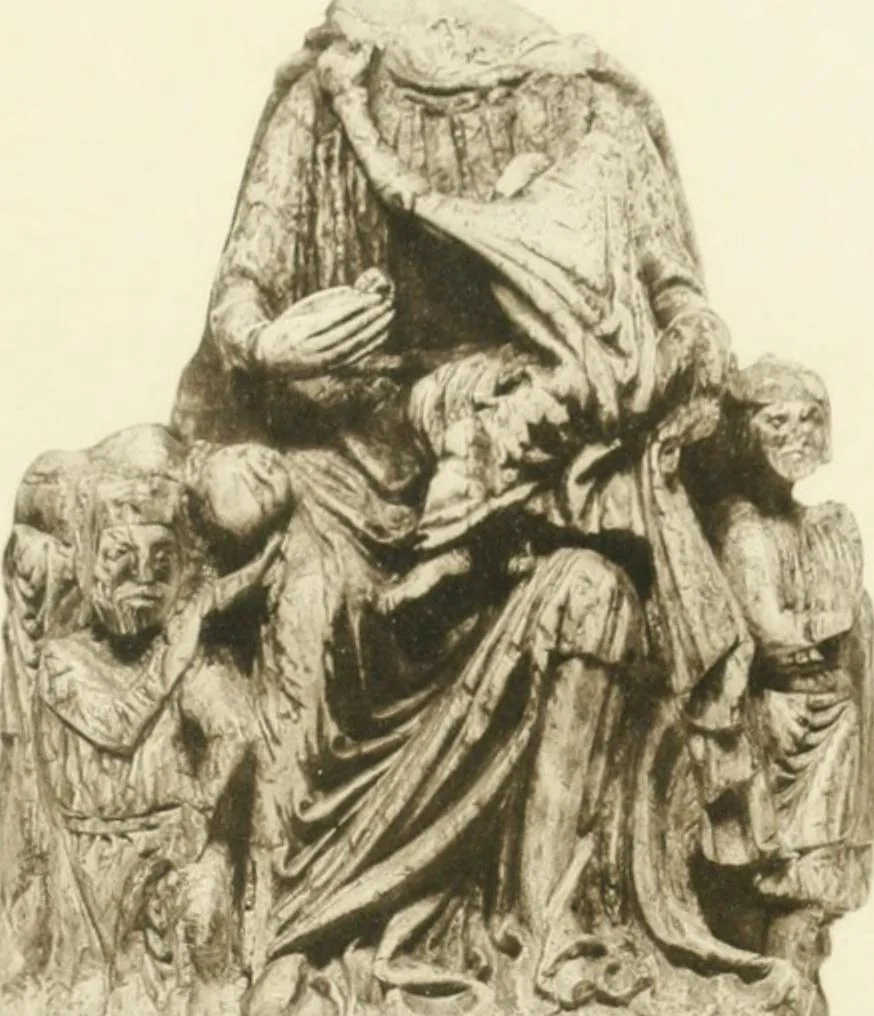 An illustration from Catalogue of the ivory carvings of the Christian era with examples of Mohammedan art and carvings in bone in the Department of British and Mediaeval Antiquities and Ethnography of the British Museum, 1909, leaf 354