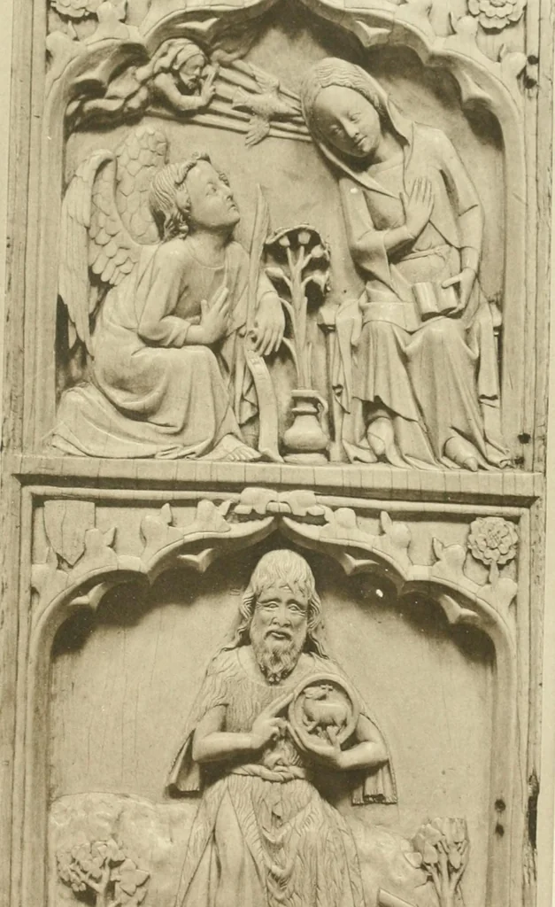 An illustration from Catalogue of the ivory carvings of the Christian era with examples of Mohammedan art and carvings in bone in the Department of British and Mediaeval Antiquities and Ethnography of the British Museum, 1909, leaf 358