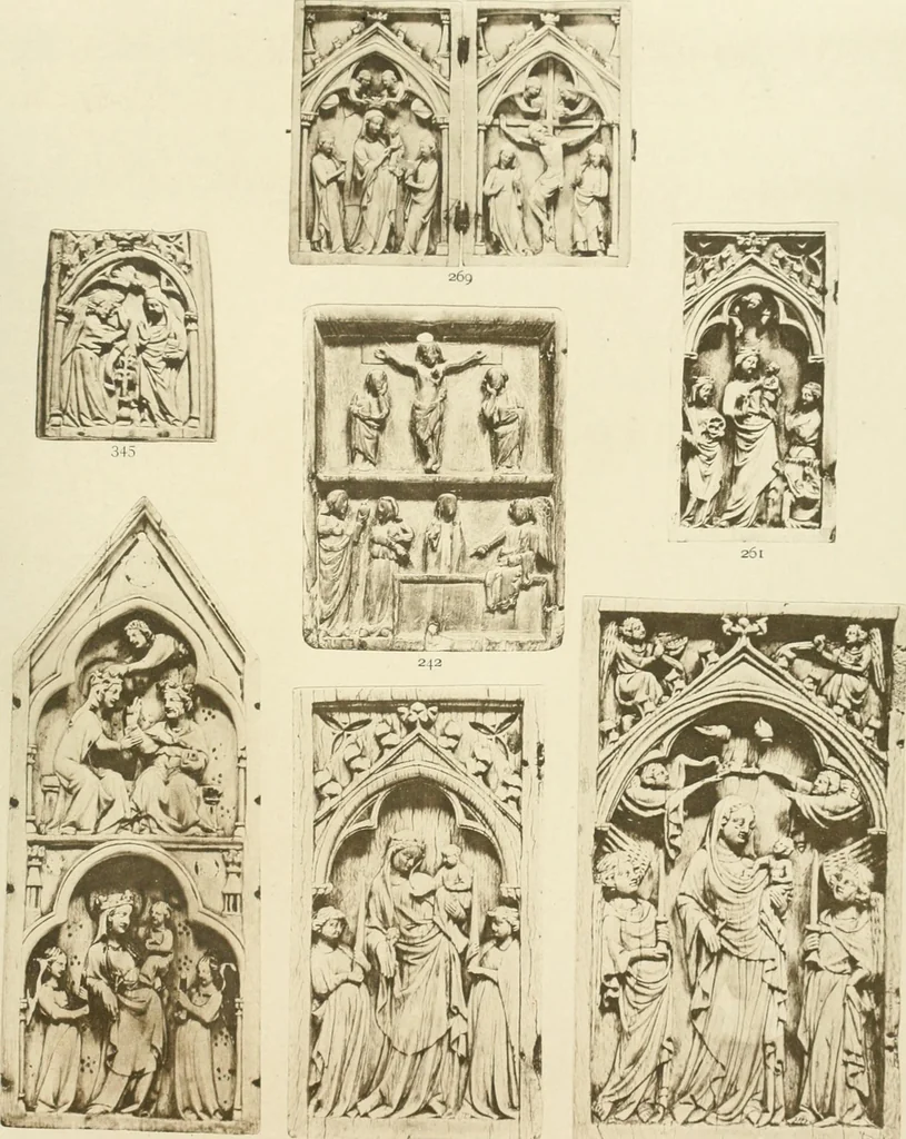 An illustration from Catalogue of the ivory carvings of the Christian era with examples of Mohammedan art and carvings in bone in the Department of British and Mediaeval Antiquities and Ethnography of the British Museum, 1909, leaf 360