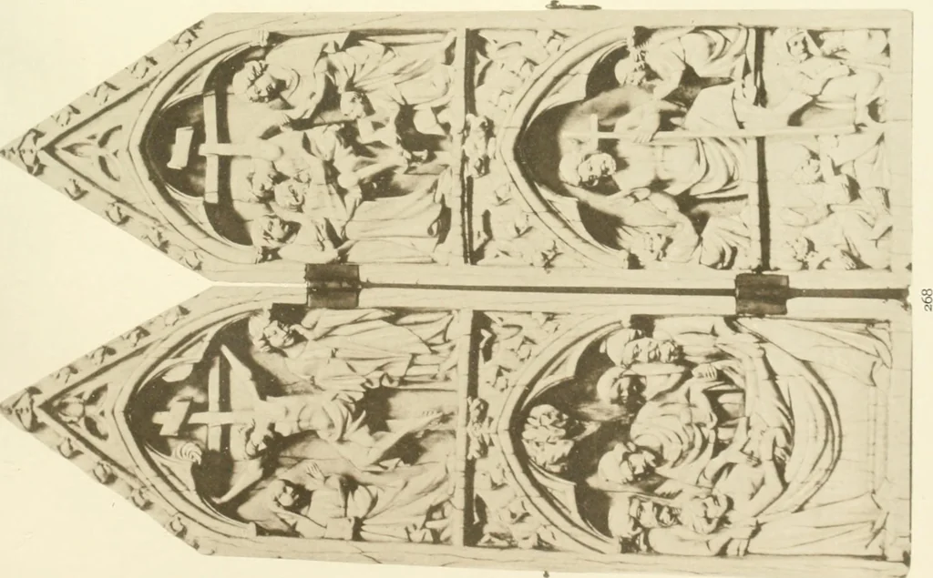 An illustration from Catalogue of the ivory carvings of the Christian era with examples of Mohammedan art and carvings in bone in the Department of British and Mediaeval Antiquities and Ethnography of the British Museum, 1909, leaf 364