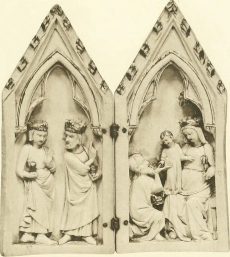 An illustration from Catalogue of the ivory carvings of the Christian era with examples of Mohammedan art and carvings in bone in the Department of British and Mediaeval Antiquities and Ethnography of the British Museum, 1909, leaf 366