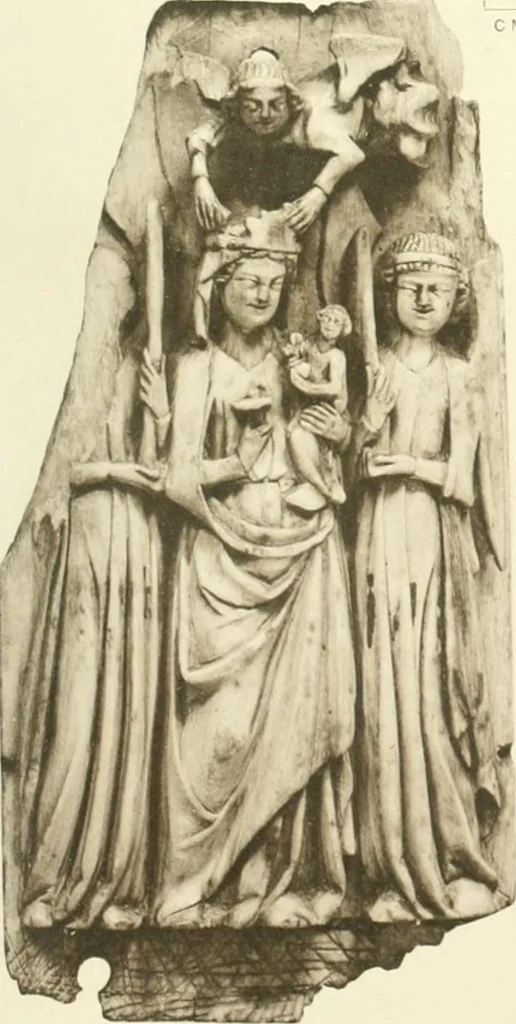An illustration from Catalogue of the ivory carvings of the Christian era with examples of Mohammedan art and carvings in bone in the Department of British and Mediaeval Antiquities and Ethnography of the British Museum, 1909, leaf 366
