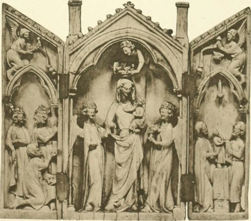 An illustration from Catalogue of the ivory carvings of the Christian era with examples of Mohammedan art and carvings in bone in the Department of British and Mediaeval Antiquities and Ethnography of the British Museum, 1909, leaf 366
