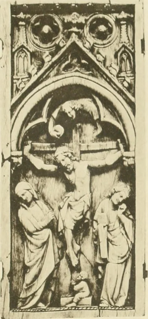 An illustration from Catalogue of the ivory carvings of the Christian era with examples of Mohammedan art and carvings in bone in the Department of British and Mediaeval Antiquities and Ethnography of the British Museum, 1909, leaf 368
