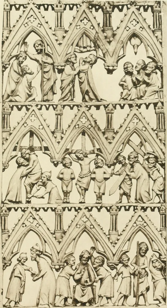 An illustration from Catalogue of the ivory carvings of the Christian era with examples of Mohammedan art and carvings in bone in the Department of British and Mediaeval Antiquities and Ethnography of the British Museum, 1909, leaf 370