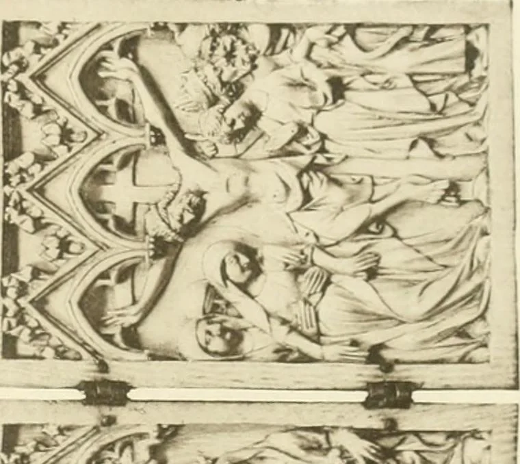 An illustration from Catalogue of the ivory carvings of the Christian era with examples of Mohammedan art and carvings in bone in the Department of British and Mediaeval Antiquities and Ethnography of the British Museum, 1909, leaf 378