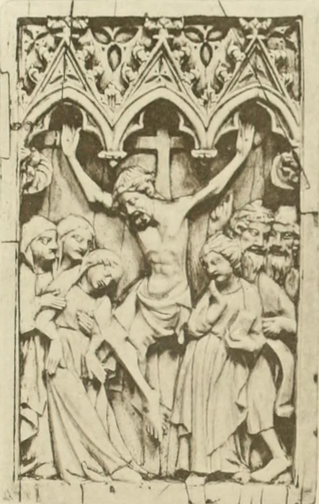 An illustration from Catalogue of the ivory carvings of the Christian era with examples of Mohammedan art and carvings in bone in the Department of British and Mediaeval Antiquities and Ethnography of the British Museum, 1909, leaf 380