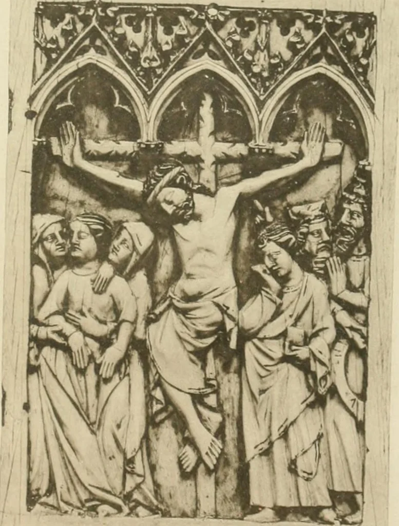 An illustration from Catalogue of the ivory carvings of the Christian era with examples of Mohammedan art and carvings in bone in the Department of British and Mediaeval Antiquities and Ethnography of the British Museum, 1909, leaf 382
