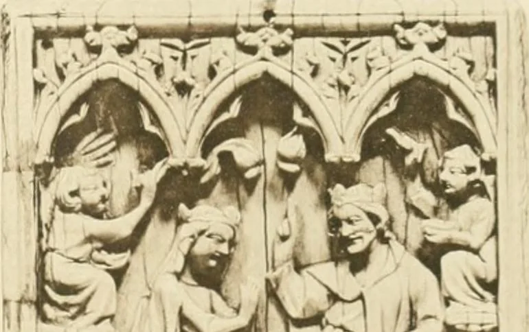 An illustration from Catalogue of the ivory carvings of the Christian era with examples of Mohammedan art and carvings in bone in the Department of British and Mediaeval Antiquities and Ethnography of the British Museum, 1909, leaf 384