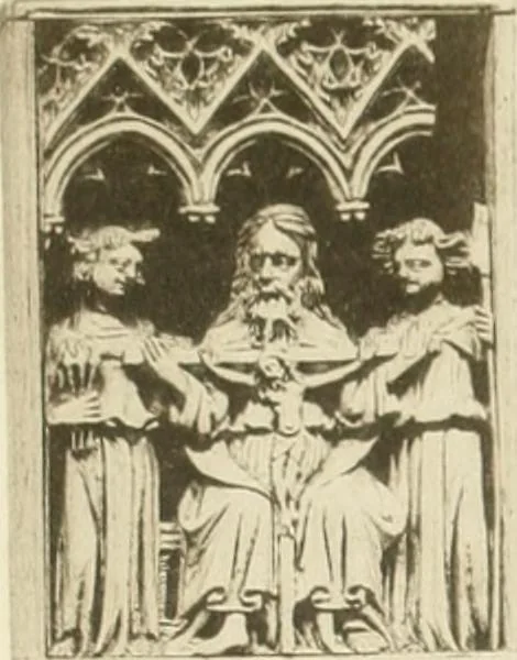An illustration from Catalogue of the ivory carvings of the Christian era with examples of Mohammedan art and carvings in bone in the Department of British and Mediaeval Antiquities and Ethnography of the British Museum, 1909, leaf 388