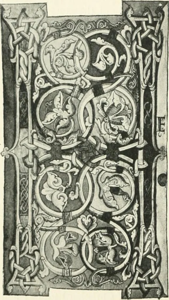 An illustration from Catalogue of the ivory carvings of the Christian era with examples of Mohammedan art and carvings in bone in the Department of British and Mediaeval Antiquities and Ethnography of the British Museum, 1909, leaf 39