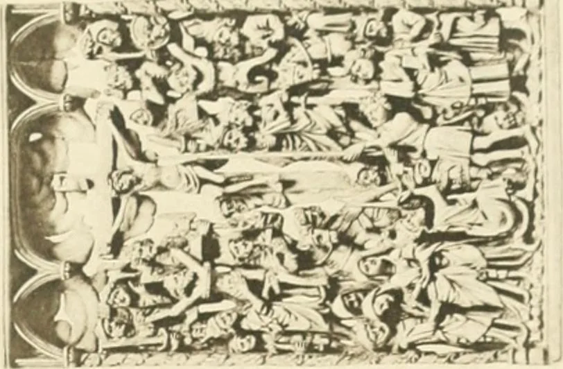An illustration from Catalogue of the ivory carvings of the Christian era with examples of Mohammedan art and carvings in bone in the Department of British and Mediaeval Antiquities and Ethnography of the British Museum, 1909, leaf 392