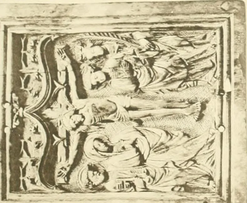 An illustration from Catalogue of the ivory carvings of the Christian era with examples of Mohammedan art and carvings in bone in the Department of British and Mediaeval Antiquities and Ethnography of the British Museum, 1909, leaf 392