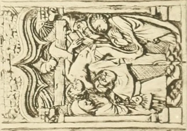 An illustration from Catalogue of the ivory carvings of the Christian era with examples of Mohammedan art and carvings in bone in the Department of British and Mediaeval Antiquities and Ethnography of the British Museum, 1909, leaf 392