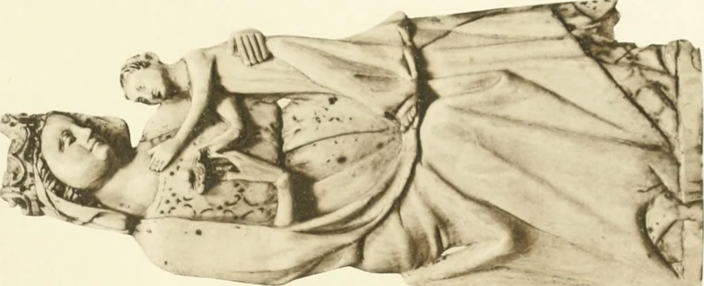 An illustration from Catalogue of the ivory carvings of the Christian era with examples of Mohammedan art and carvings in bone in the Department of British and Mediaeval Antiquities and Ethnography of the British Museum, 1909, leaf 402