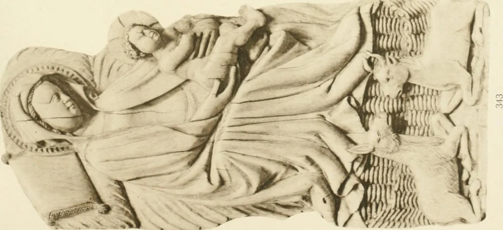 An illustration from Catalogue of the ivory carvings of the Christian era with examples of Mohammedan art and carvings in bone in the Department of British and Mediaeval Antiquities and Ethnography of the British Museum, 1909, leaf 404
