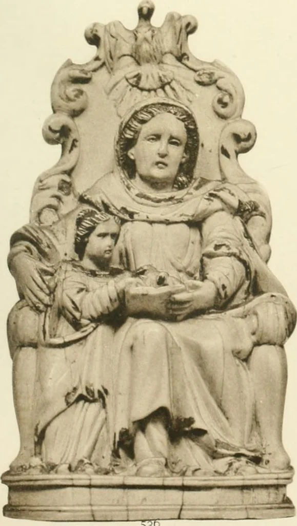 An illustration from Catalogue of the ivory carvings of the Christian era with examples of Mohammedan art and carvings in bone in the Department of British and Mediaeval Antiquities and Ethnography of the British Museum, 1909, leaf 406