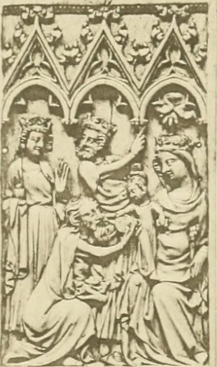 An illustration from Catalogue of the ivory carvings of the Christian era with examples of Mohammedan art and carvings in bone in the Department of British and Mediaeval Antiquities and Ethnography of the British Museum, 1909, leaf 410