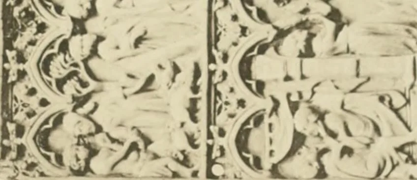 An illustration from Catalogue of the ivory carvings of the Christian era with examples of Mohammedan art and carvings in bone in the Department of British and Mediaeval Antiquities and Ethnography of the British Museum, 1909, leaf 412
