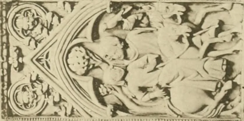 An illustration from Catalogue of the ivory carvings of the Christian era with examples of Mohammedan art and carvings in bone in the Department of British and Mediaeval Antiquities and Ethnography of the British Museum, 1909, leaf 412