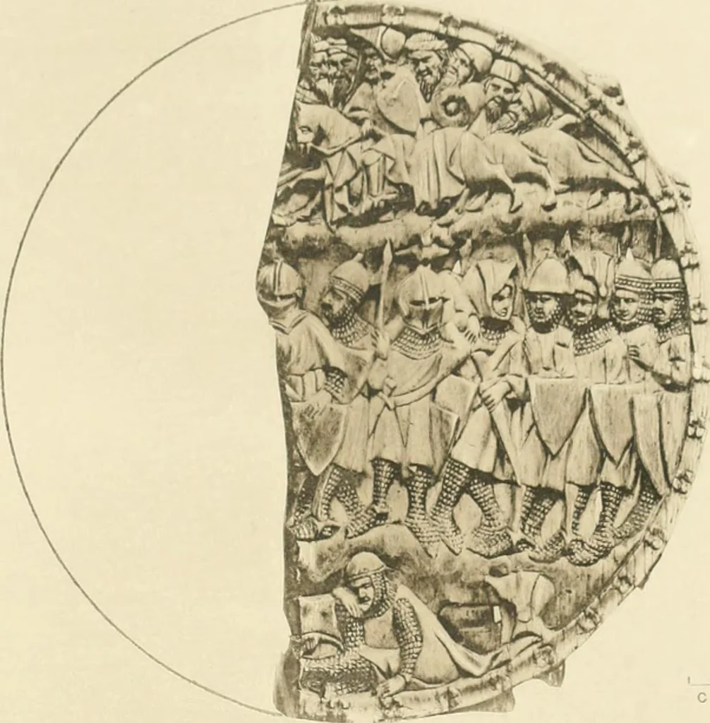 An illustration from Catalogue of the ivory carvings of the Christian era with examples of Mohammedan art and carvings in bone in the Department of British and Mediaeval Antiquities and Ethnography of the British Museum, 1909, leaf 426