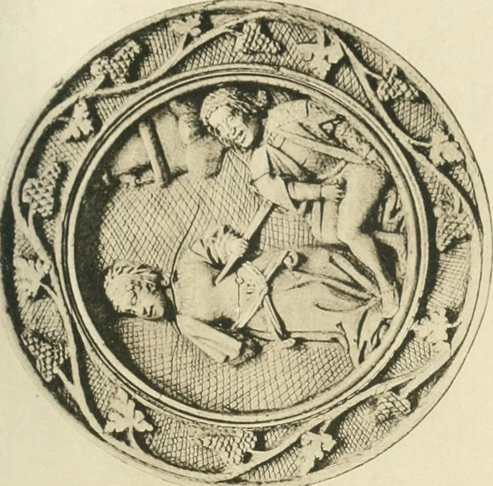 An illustration from Catalogue of the ivory carvings of the Christian era with examples of Mohammedan art and carvings in bone in the Department of British and Mediaeval Antiquities and Ethnography of the British Museum, 1909, leaf 430