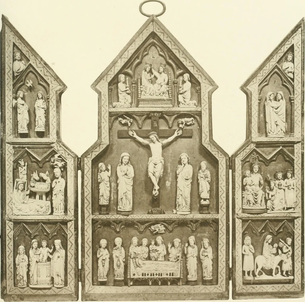 An illustration from Catalogue of the ivory carvings of the Christian era with examples of Mohammedan art and carvings in bone in the Department of British and Mediaeval Antiquities and Ethnography of the British Museum, 1909, leaf 432