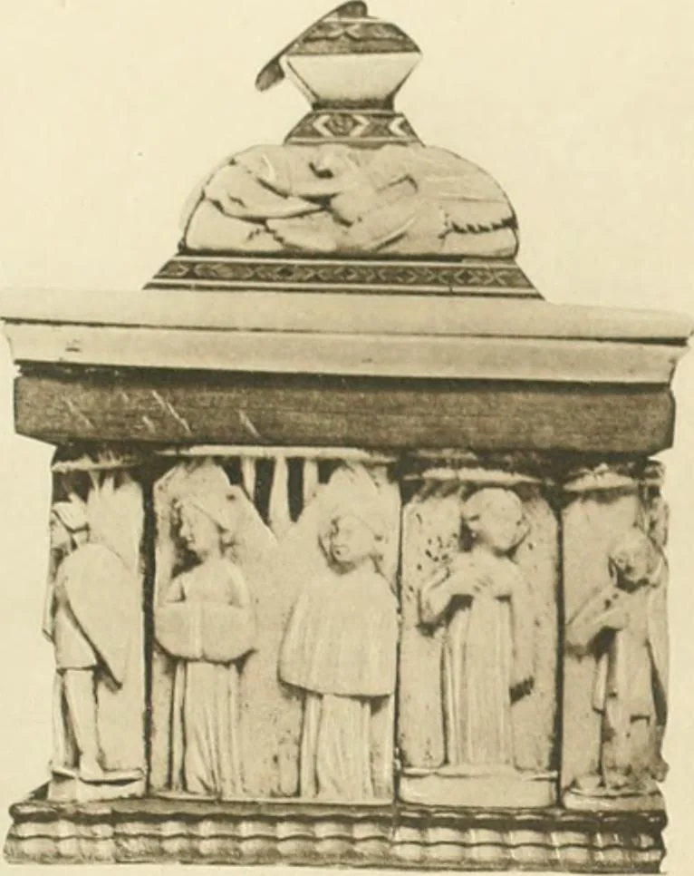 An illustration from Catalogue of the ivory carvings of the Christian era with examples of Mohammedan art and carvings in bone in the Department of British and Mediaeval Antiquities and Ethnography of the British Museum, 1909, leaf 442