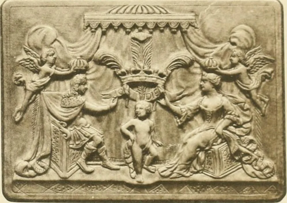 An illustration from Catalogue of the ivory carvings of the Christian era with examples of Mohammedan art and carvings in bone in the Department of British and Mediaeval Antiquities and Ethnography of the British Museum, 1909, leaf 456