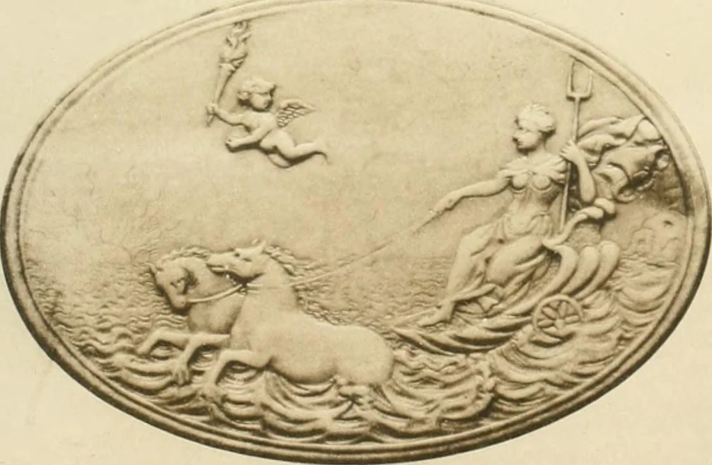 An illustration from Catalogue of the ivory carvings of the Christian era with examples of Mohammedan art and carvings in bone in the Department of British and Mediaeval Antiquities and Ethnography of the British Museum, 1909, leaf 456