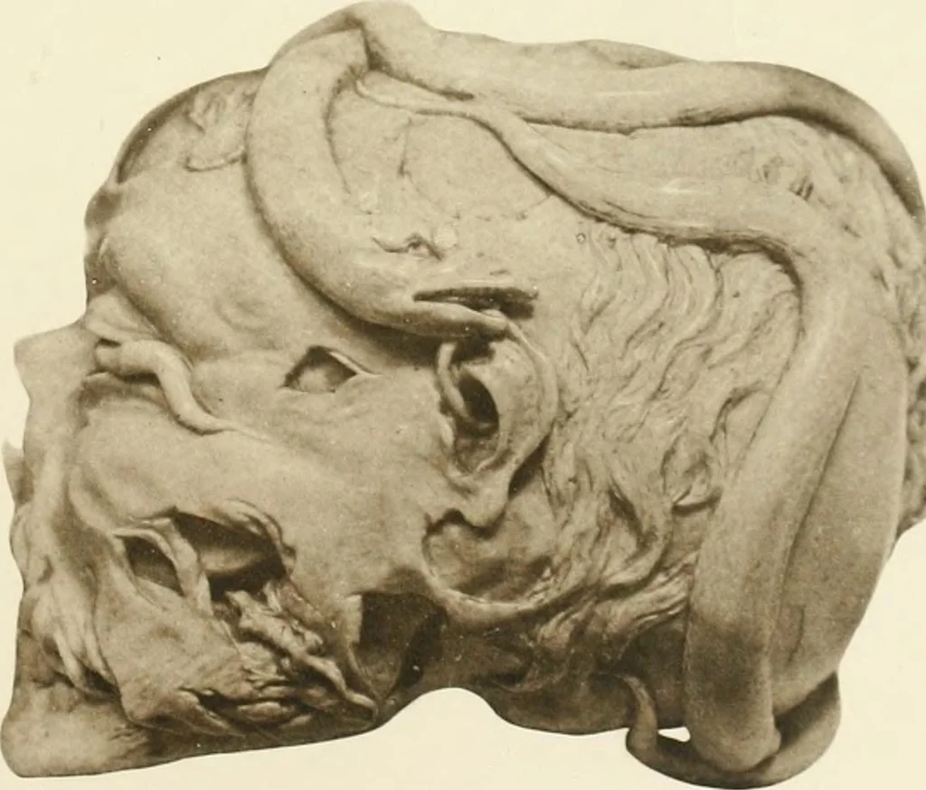 An illustration from Catalogue of the ivory carvings of the Christian era with examples of Mohammedan art and carvings in bone in the Department of British and Mediaeval Antiquities and Ethnography of the British Museum, 1909, leaf 458