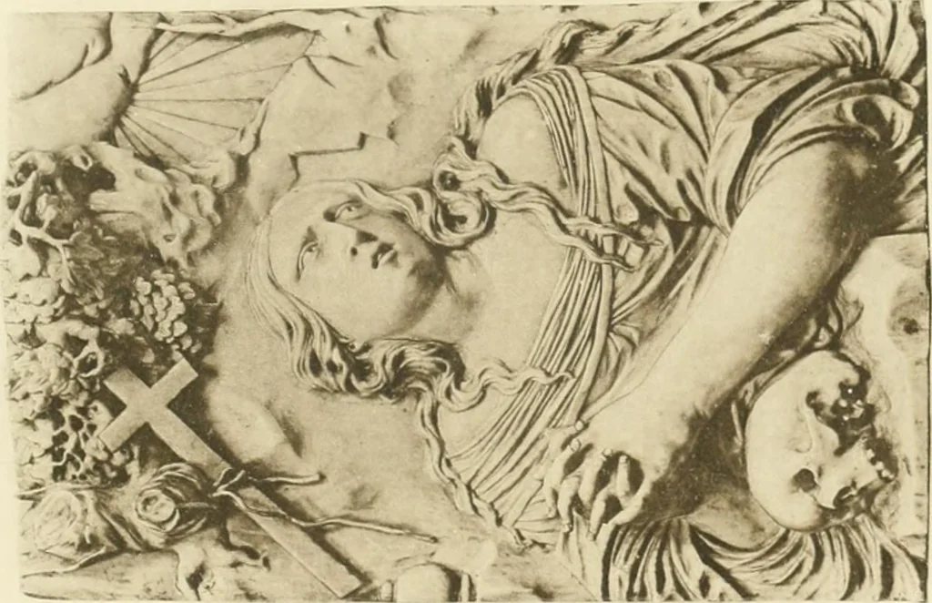 An illustration from Catalogue of the ivory carvings of the Christian era with examples of Mohammedan art and carvings in bone in the Department of British and Mediaeval Antiquities and Ethnography of the British Museum, 1909, leaf 474