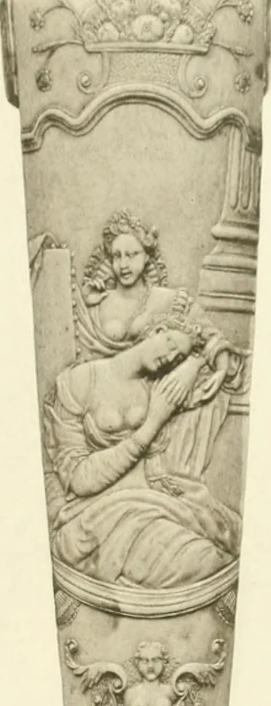 An illustration from Catalogue of the ivory carvings of the Christian era with examples of Mohammedan art and carvings in bone in the Department of British and Mediaeval Antiquities and Ethnography of the British Museum, 1909, leaf 478