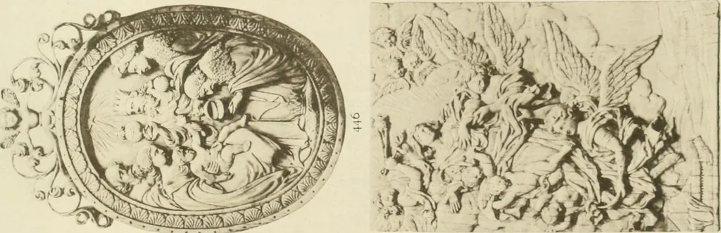 An illustration from Catalogue of the ivory carvings of the Christian era with examples of Mohammedan art and carvings in bone in the Department of British and Mediaeval Antiquities and Ethnography of the British Museum, 1909, leaf 484