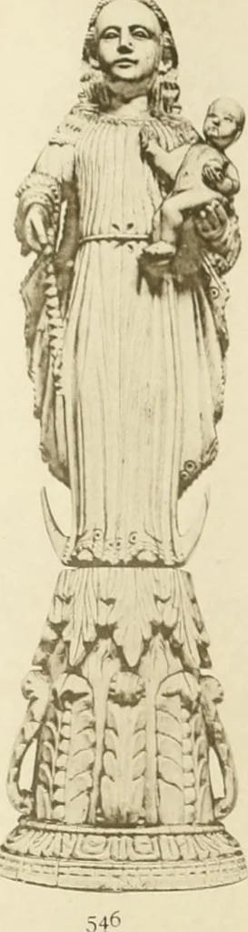 An illustration from Catalogue of the ivory carvings of the Christian era with examples of Mohammedan art and carvings in bone in the Department of British and Mediaeval Antiquities and Ethnography of the British Museum, 1909, leaf 490