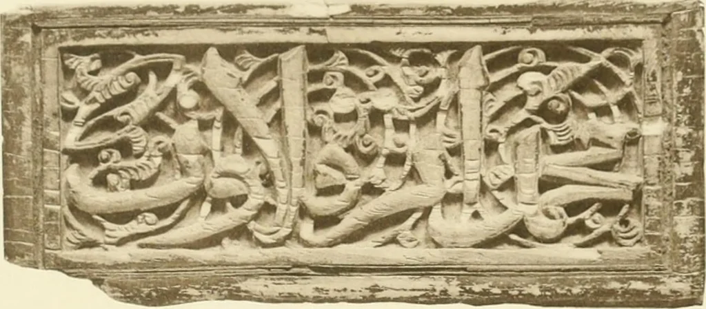 An illustration from Catalogue of the ivory carvings of the Christian era with examples of Mohammedan art and carvings in bone in the Department of British and Mediaeval Antiquities and Ethnography of the British Museum, 1909, leaf 494