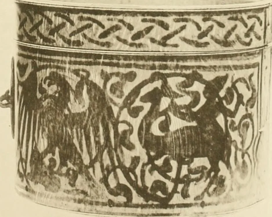 An illustration from Catalogue of the ivory carvings of the Christian era with examples of Mohammedan art and carvings in bone in the Department of British and Mediaeval Antiquities and Ethnography of the British Museum, 1909, leaf 496