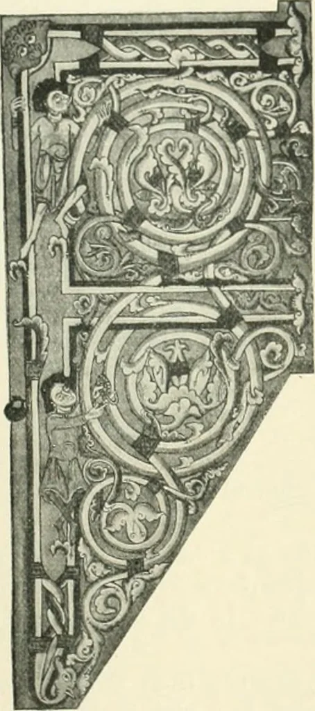 An illustration from Catalogue of the ivory carvings of the Christian era with examples of Mohammedan art and carvings in bone in the Department of British and Mediaeval Antiquities and Ethnography of the British Museum, 1909, leaf 94