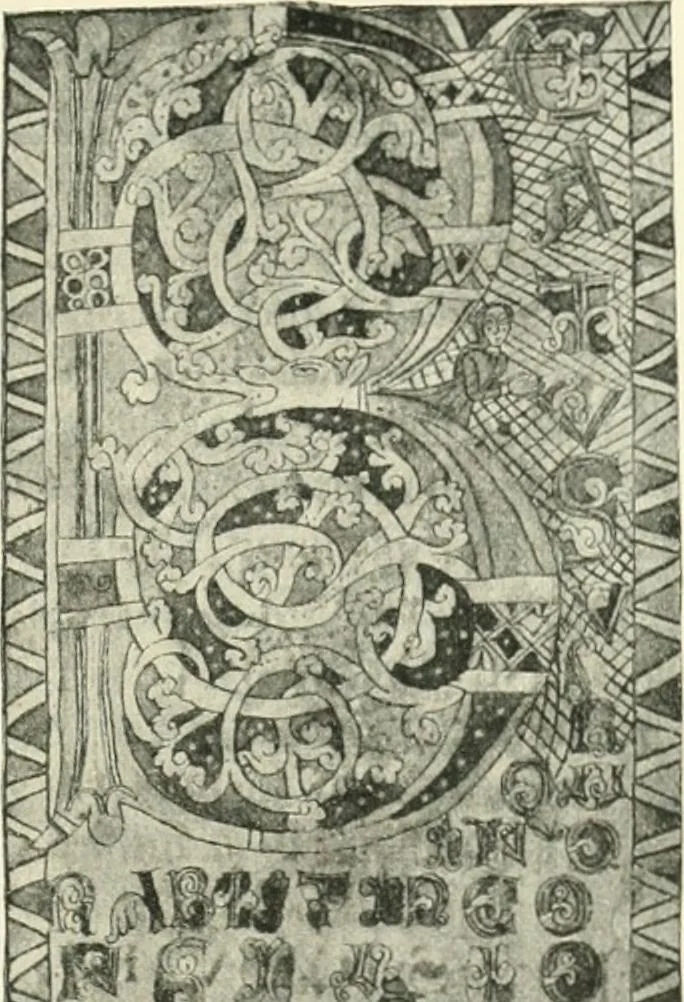 An illustration from Catalogue of the ivory carvings of the Christian era with examples of Mohammedan art and carvings in bone in the Department of British and Mediaeval Antiquities and Ethnography of the British Museum, 1909, leaf 94