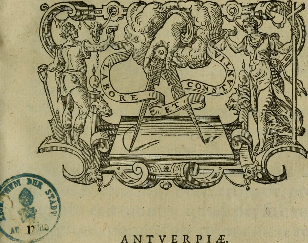 An illustration from Ivsti LipsI De constantia libri dvo : qui alloquium præciperuè continent in publicis malis, 1584, leaf 8