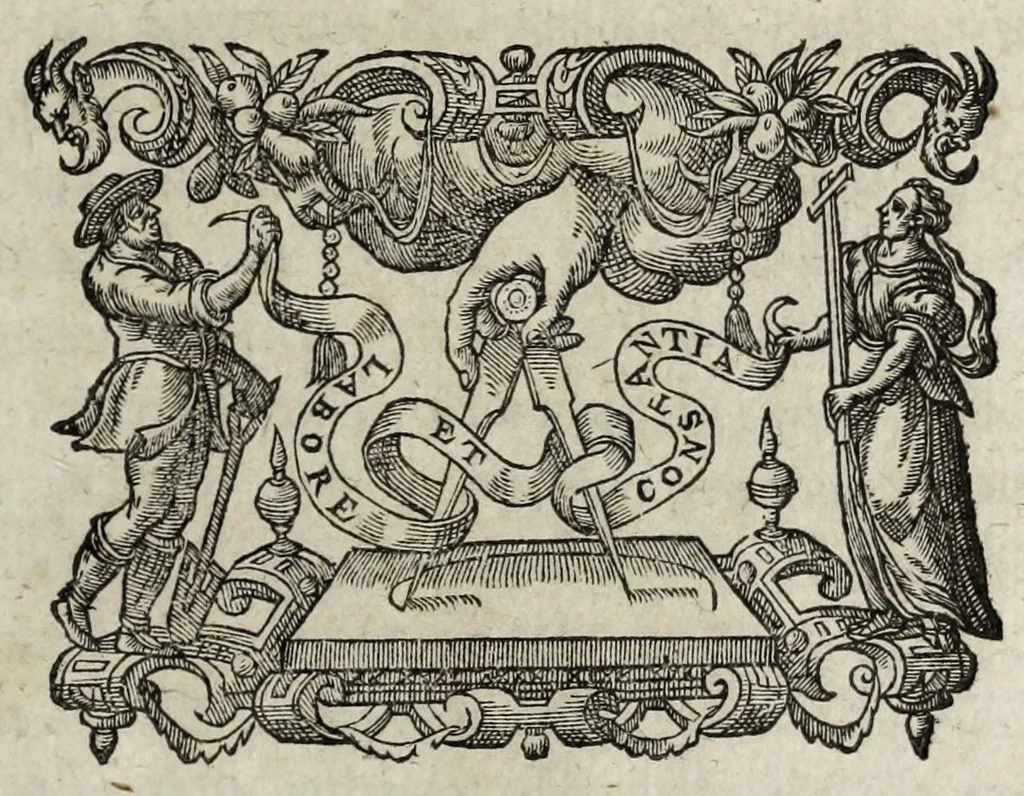 An illustration from Ivsti LipsI De militia romana libri qvinqve : commentarivs ad Polybivm, e parte primâ Historicae facis, 1595, leaf 645